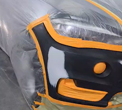 BMW front bumper cover — during repair